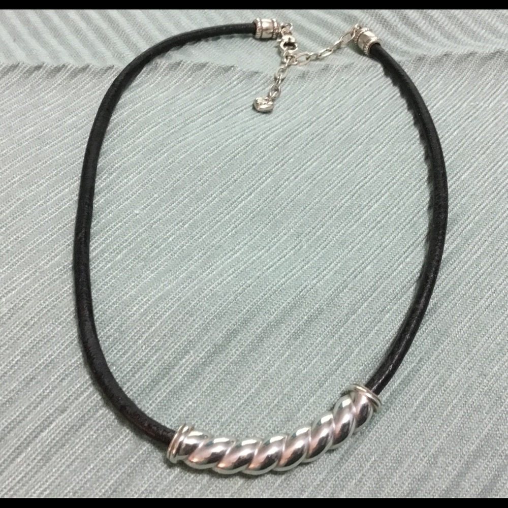 Brighton Black Leather Choker Nechlace